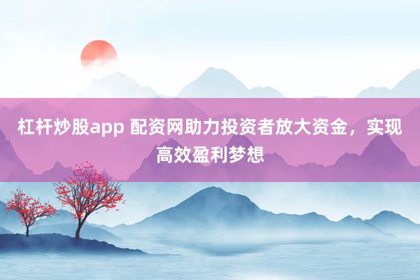 杠杆炒股app 配资网助力投资者放大资金，实现高效盈利梦想
