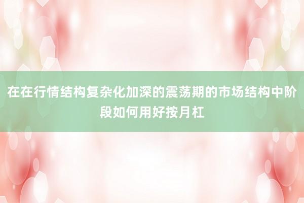 在在行情结构复杂化加深的震荡期的市场结构中阶段如何用好按月杠